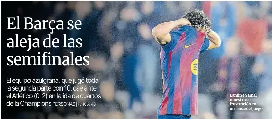 EL BARÇA SE ALEJA DE LAS SEMIFINALES