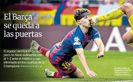 EL BARÇA SE QUEDA A LAS PUERTAS