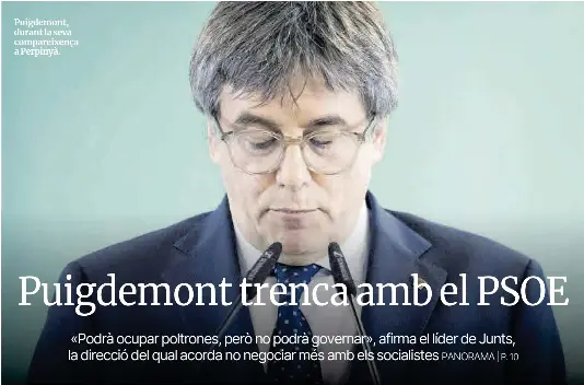 PUIGDEMONT TRENCA AMB EL PSOE