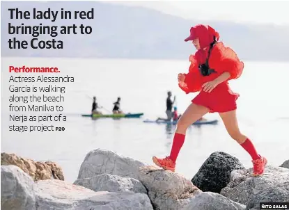 THE LADY IN RED BRINGING ART TO THE COSTA
