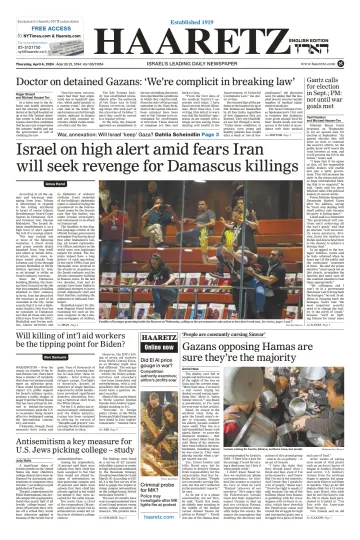 Haaretz - English Edition - 04 апр. 2024