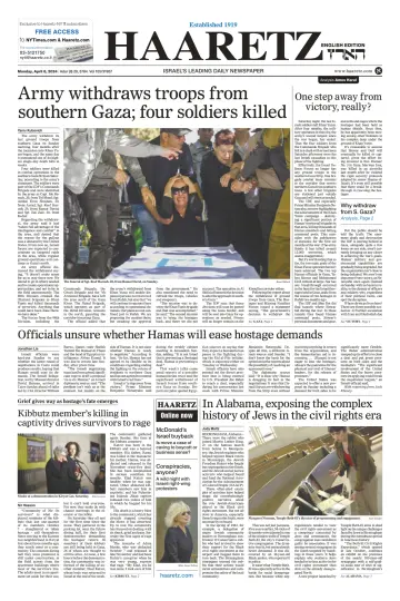 Haaretz - English Edition - 08 abril 2024
