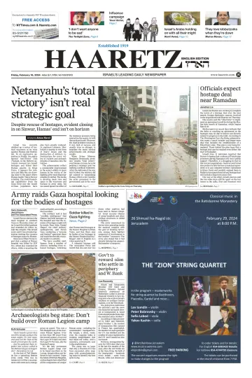 Haaretz - English Edition (Friday) - 16 Feabh 2024