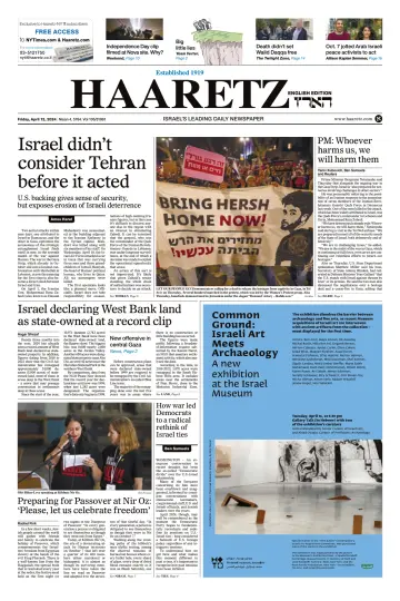 Haaretz - English Edition (Friday) - 12 abril 2024