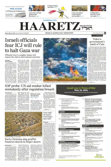 Haaretz - English Edition (Friday) - 24 May 2024