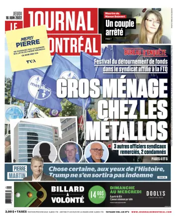 Le Journal de Montreal - 16 Jun 2022