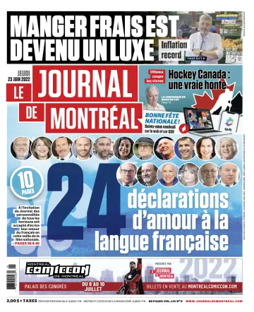 Le Journal de Montreal - 23 Jun 2022