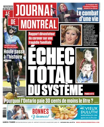 Le Journal de Montreal - 20 Jul 2022