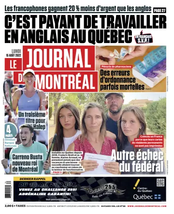 Le Journal de Montreal - 15 Aug 2022