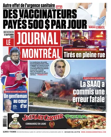 Le Journal de Montreal - 21 Sep 2022