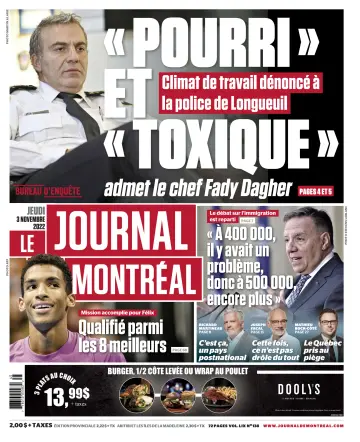 Le Journal de Montreal - 3 Nov 2022