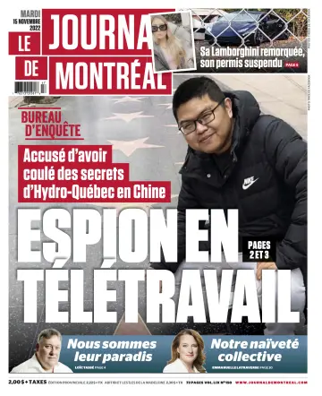 Le Journal de Montreal - 15 Nov 2022