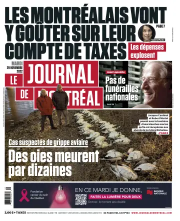 Le Journal de Montreal - 29 Nov 2022