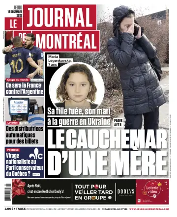 Le Journal de Montreal - 15 Dec 2022