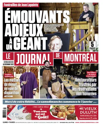 Le Journal de Montreal - 18 Dec 2022