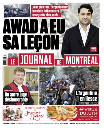 Le Journal de Montreal - 21 Dec 2022