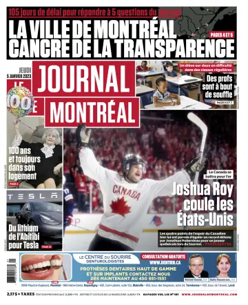 Le Journal de Montreal - 5 Jan 2023