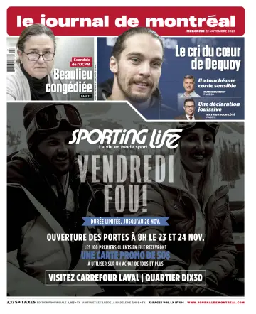 Le Journal de Montreal - 22 Nov 2023