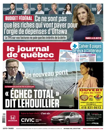 Le Journal de Québec - 17 Aib 2024