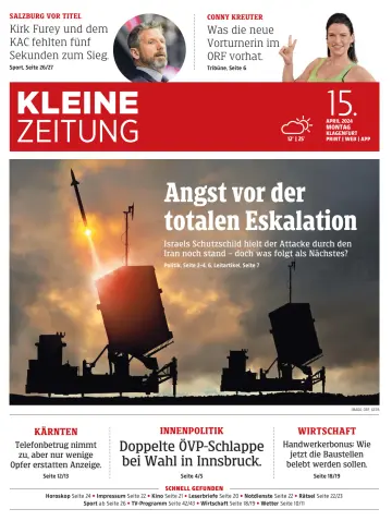Kleine Zeitung Kaernten - 15 Apr 2024