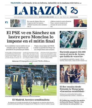 La Razón (Madrid) - 18 avr. 2024