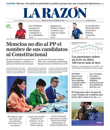 La Razón (Nacional) - 30 Nov 2022