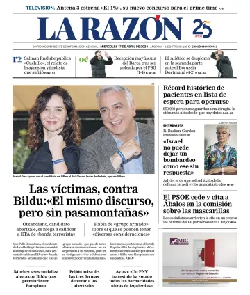 La Razón (1ª Edición) - 17 avr. 2024