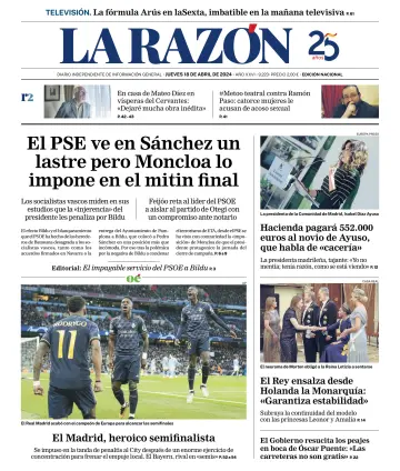 La Razón (1ª Edición) - 18 abril 2024