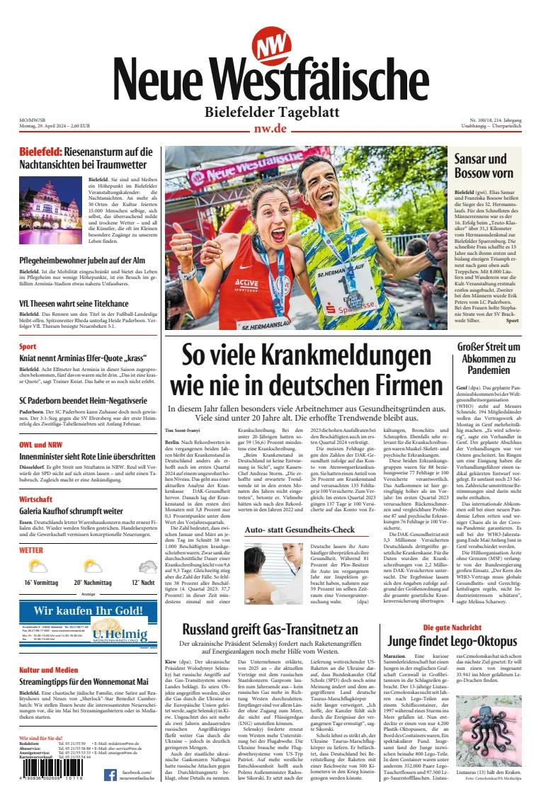 Neue Westfälische - Bielefelder Tageblatt - Bielefeld West