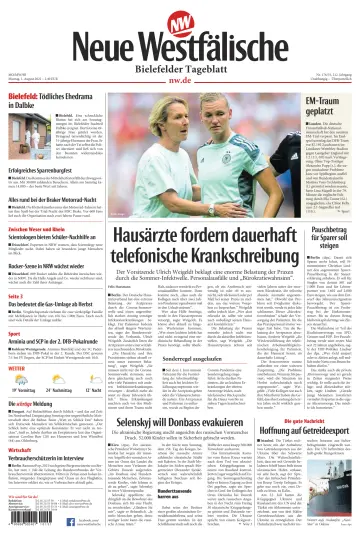 Neue Westfälische - Bielefelder Tageblatt - Bielefeld Ost - 1 Aug 2022