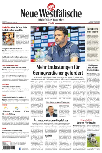 Neue Westfälische - Bielefelder Tageblatt - Bielefeld Ost - 15 Aug 2022