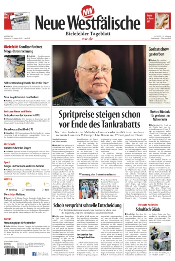 Neue Westfälische - Bielefelder Tageblatt - Bielefeld Ost - 31 Aug 2022