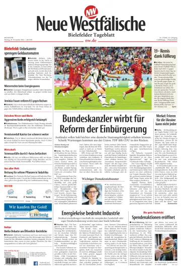 Neue Westfälische - Bielefelder Tageblatt - Bielefeld Ost - 28 Nov 2022