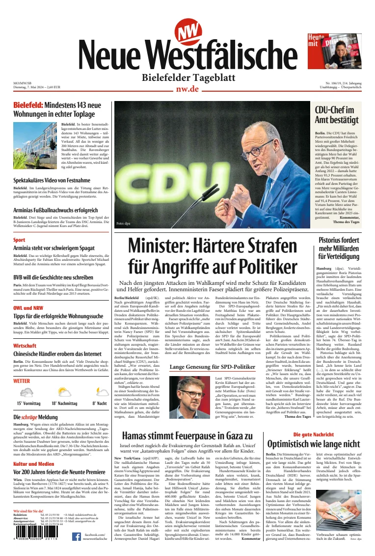 Neue Westfälische - Bielefelder Tageblatt - Bielefeld Ost
