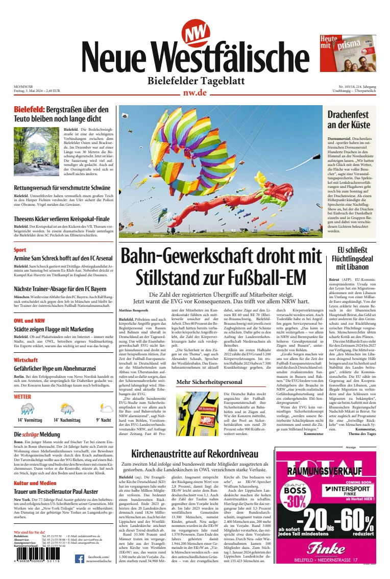Neue Westfälische - Bielefelder Tageblatt - Bielefeld Süd