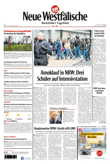 Neue Westfälische - Bielefelder Tageblatt - Bielefeld mit Oerlinghausen - 23 Feb 2024
