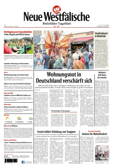 Neue Westfälische - Bielefelder Tageblatt - Bielefeld mit Oerlinghausen - 08 avr. 2024
