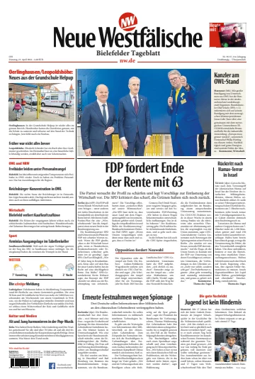Neue Westfälische - Bielefelder Tageblatt - Bielefeld mit Oerlinghausen - 23 avr. 2024