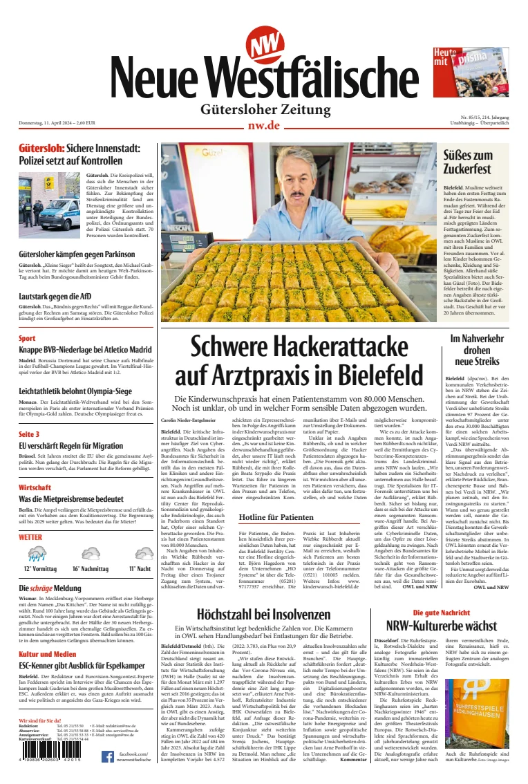 Neue Westfälische - Gütersloher Zeitung