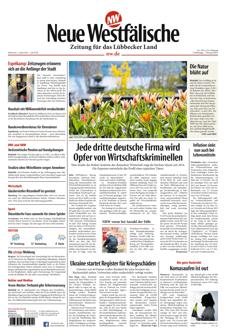 Neue Westfälische - Zeitung für das Lübbecker Land
