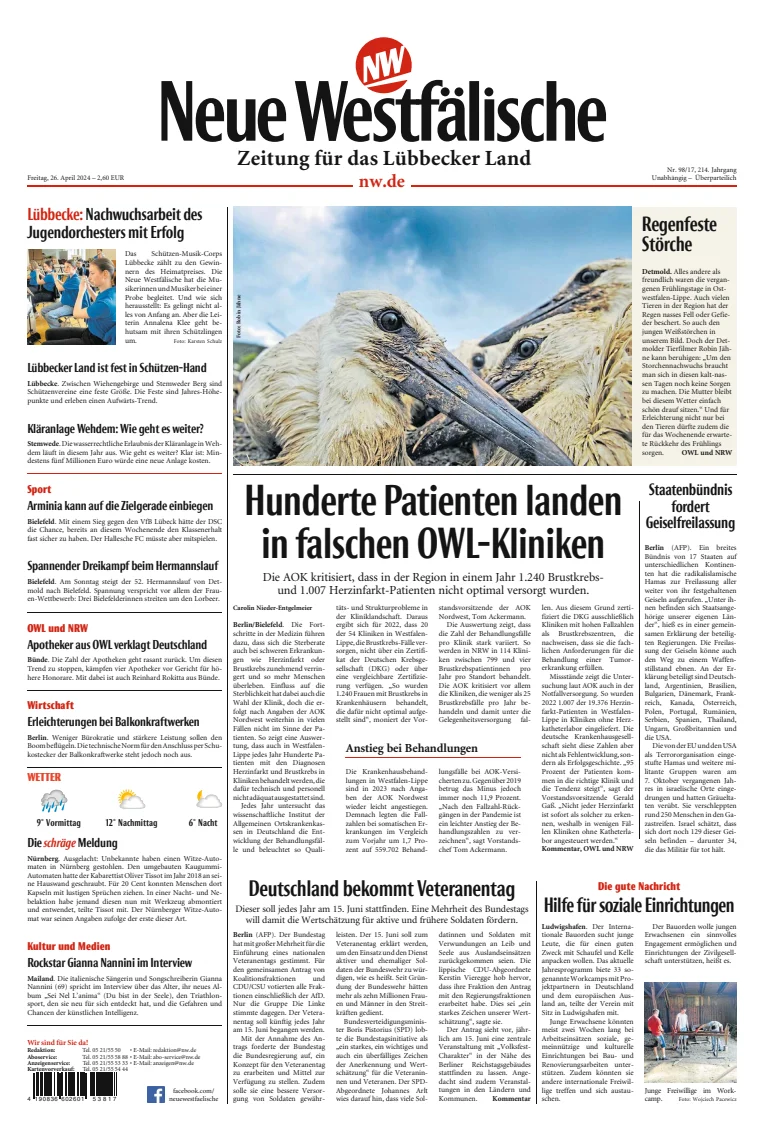 Neue Westfälische - Zeitung für das Lübbecker Land