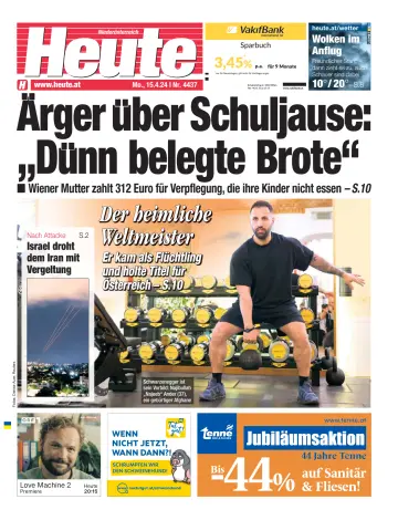 Heute - Niederösterreich Ausgabe - 15 4月 2024