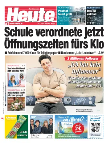 Heute - Oberösterreich Ausgabe - 16 4月 2024