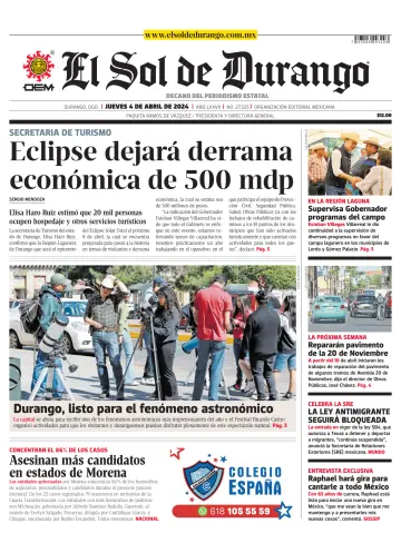 El Sol de Durango - 04 四月 2024