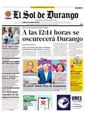 El Sol de Durango - 08 四月 2024