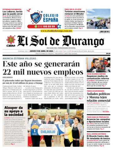 El Sol de Durango - 11 四月 2024