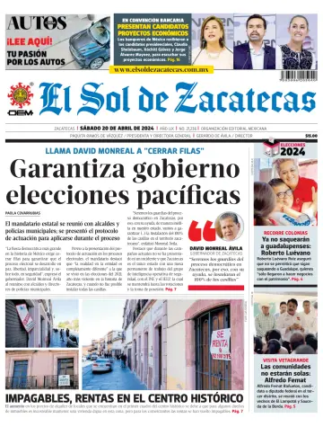 El Sol de Zacatecas - 20 四月 2024