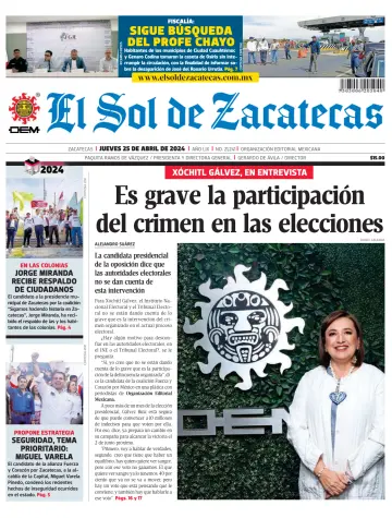 El Sol de Zacatecas - 25 4月 2024