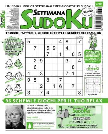 Settimana Sudoku - 9 Aug 2023