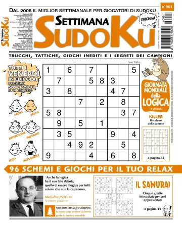Settimana Sudoku - 10 gen 2024